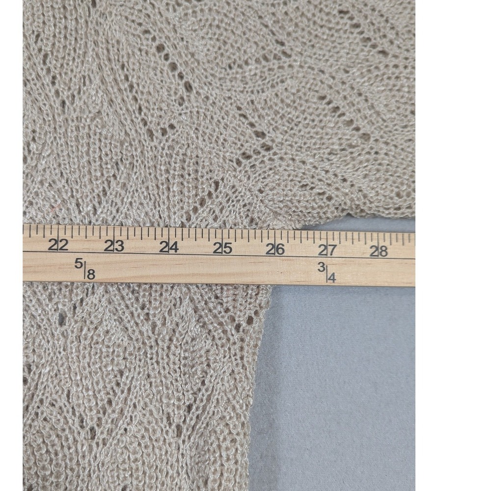 Lety & Me Cardigan Pocket Sweater Womens 3X Beige Pointelle Open Front - Picture 3 of 8